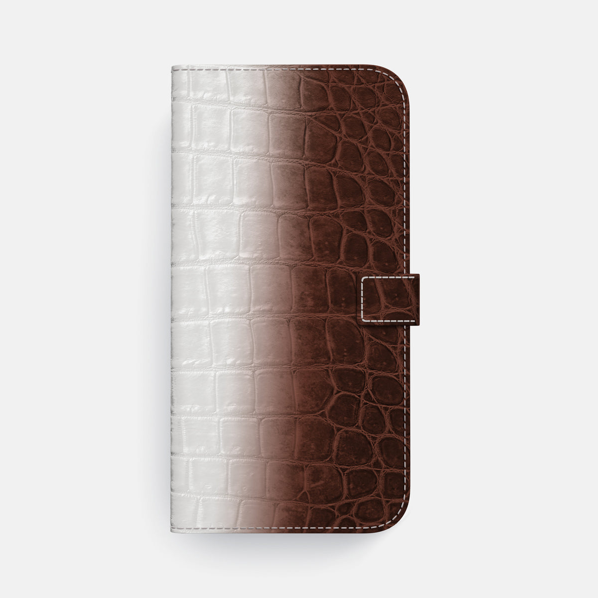 Folio Case with Clasp For iPhone 17 Pro Max In Himalayan Crocodile -4 | Dark-Brown-Gold