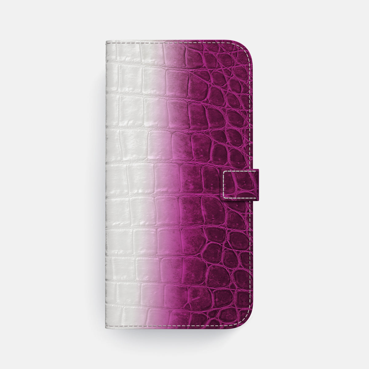 Folio Case with Clasp For iPhone 17 Pro Max In Himalayan Crocodile -4 | Fuchsia-Gold