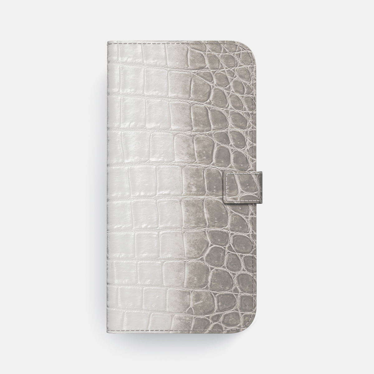 Folio Case with Clasp For iPhone 17 Pro Max In Himalayan Crocodile -4 | Grey-Gold