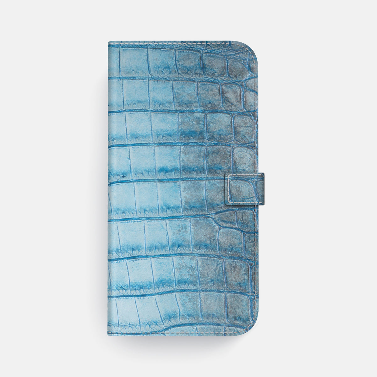 Folio Case with Clasp For iPhone 17 Pro Max In Himalayan Crocodile -4 | Ice-Blue-Gold