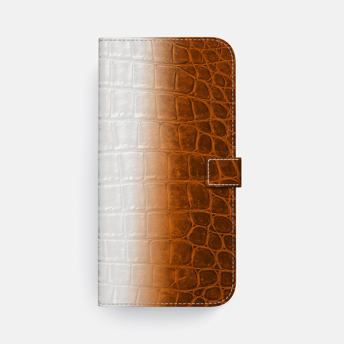Folio Case with Clasp For iPhone 17 Pro Max In Himalayan Crocodile -4 | Orange-Gold