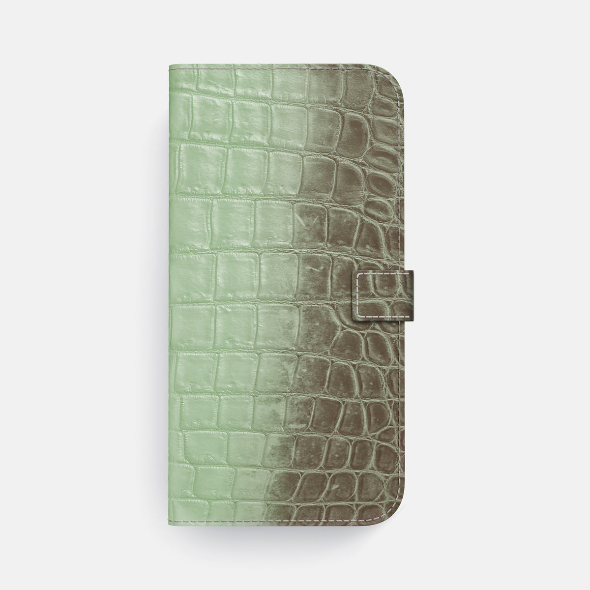 Folio Case with Clasp For iPhone 17 Pro Max In Himalayan Crocodile -4 | Pistachio-Gold
