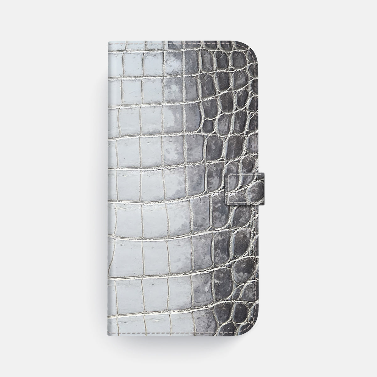 Folio Case with Clasp For iPhone 17 Pro Max In Himalayan Crocodile -4 | Silver-Gold