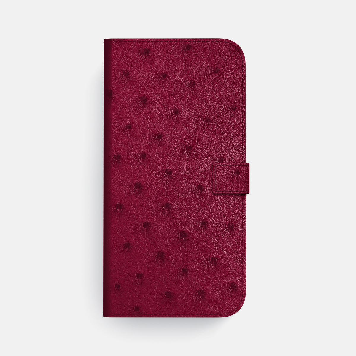 Folio Case with Clasp For iPhone 17 Pro Max In Ostrich -4 | Bordeaux-Gold