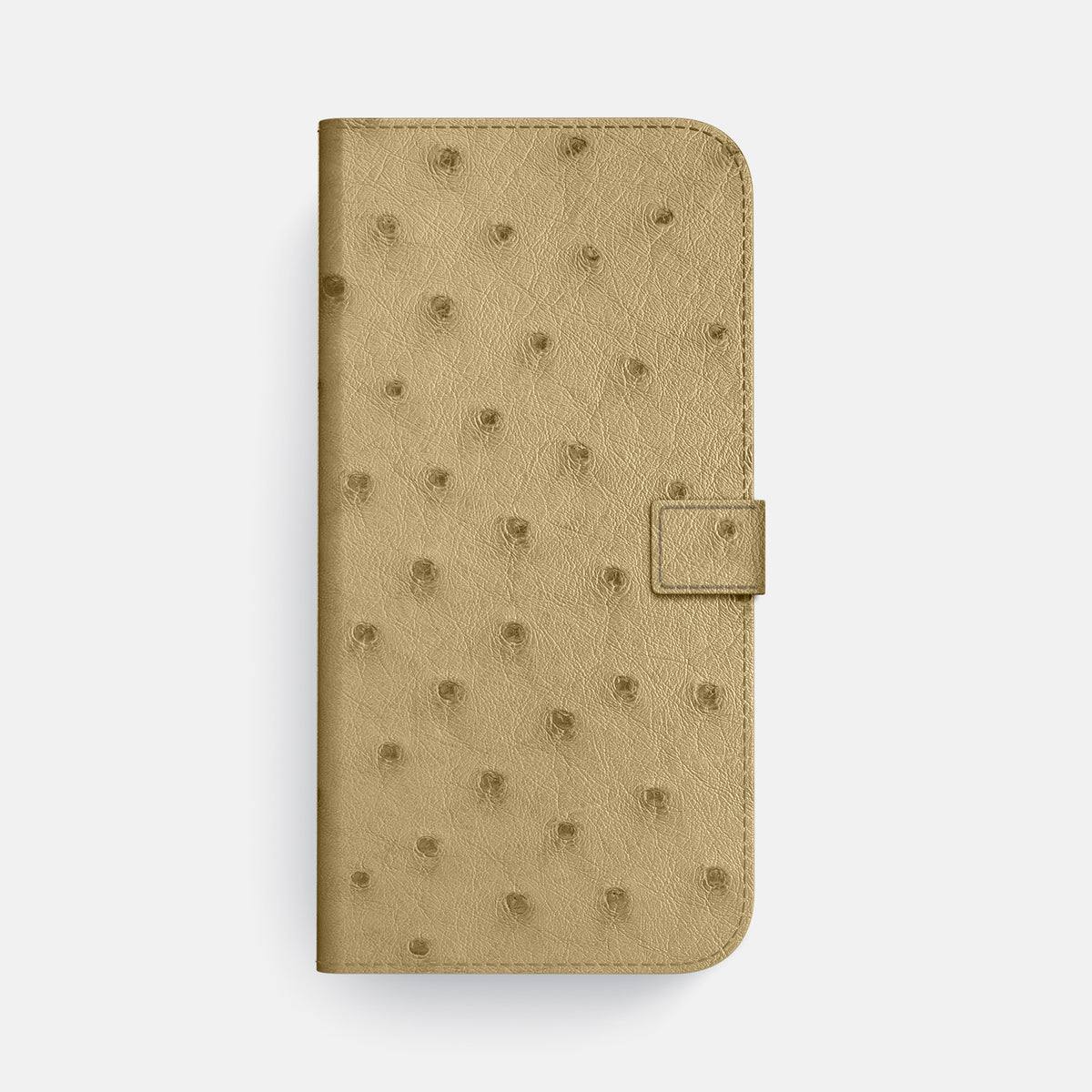 Folio Case with Clasp For iPhone 17 Pro Max In Ostrich -4 | Desert-Sand-Gold