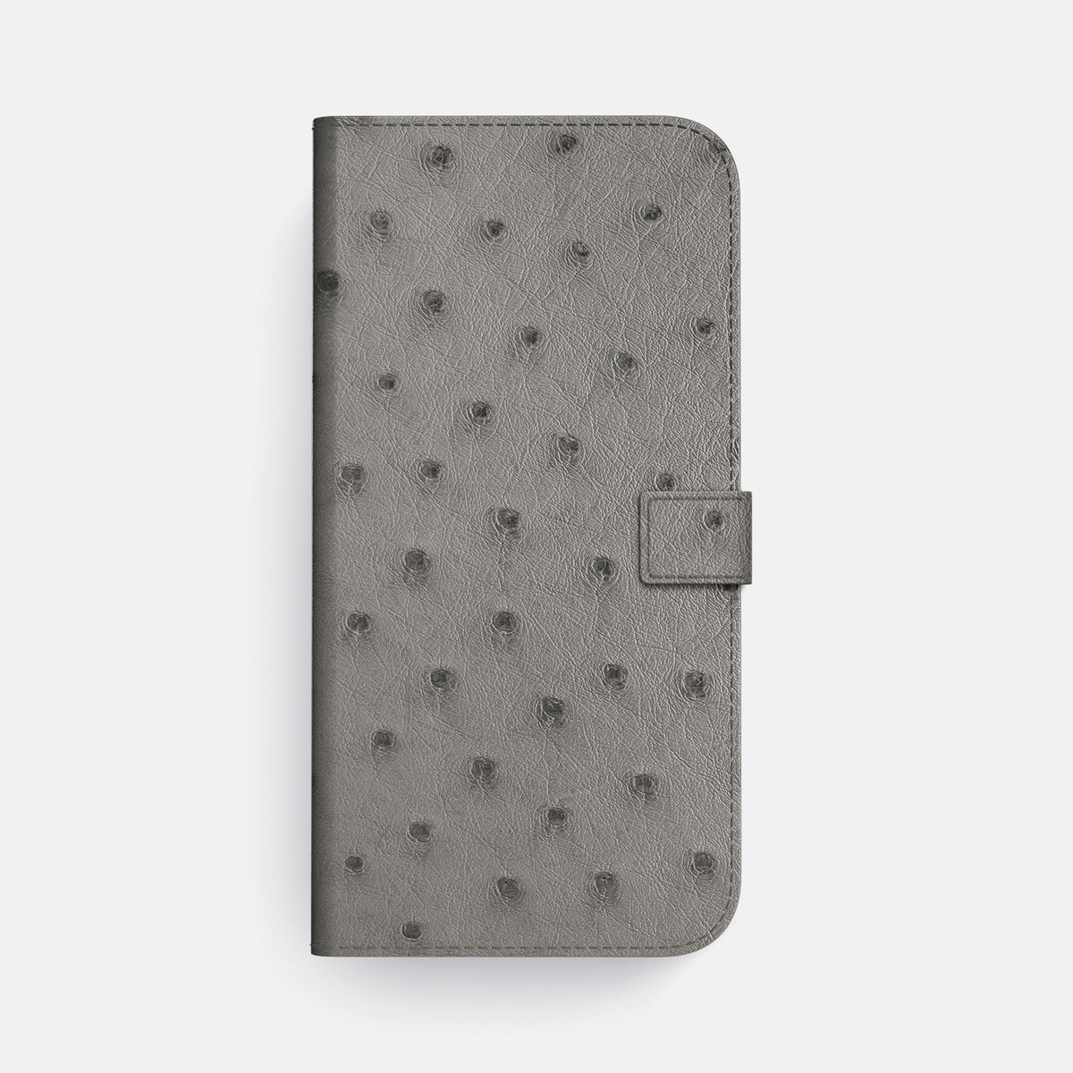 Folio Case with Clasp For iPhone 17 Pro Max In Ostrich -4 | Grey-Gold