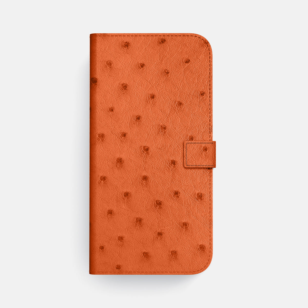 Folio Case with Clasp For iPhone 17 Pro Max In Ostrich -4 | Orange-Gold