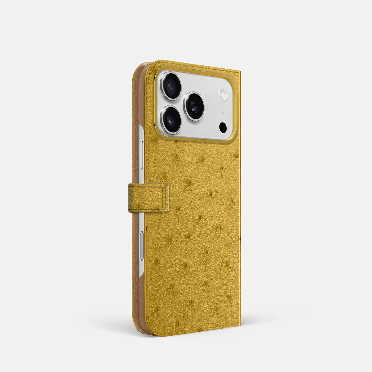 Folio Case with Clasp For iPhone 17 Pro In Ostrich -1 | Gold-Gold