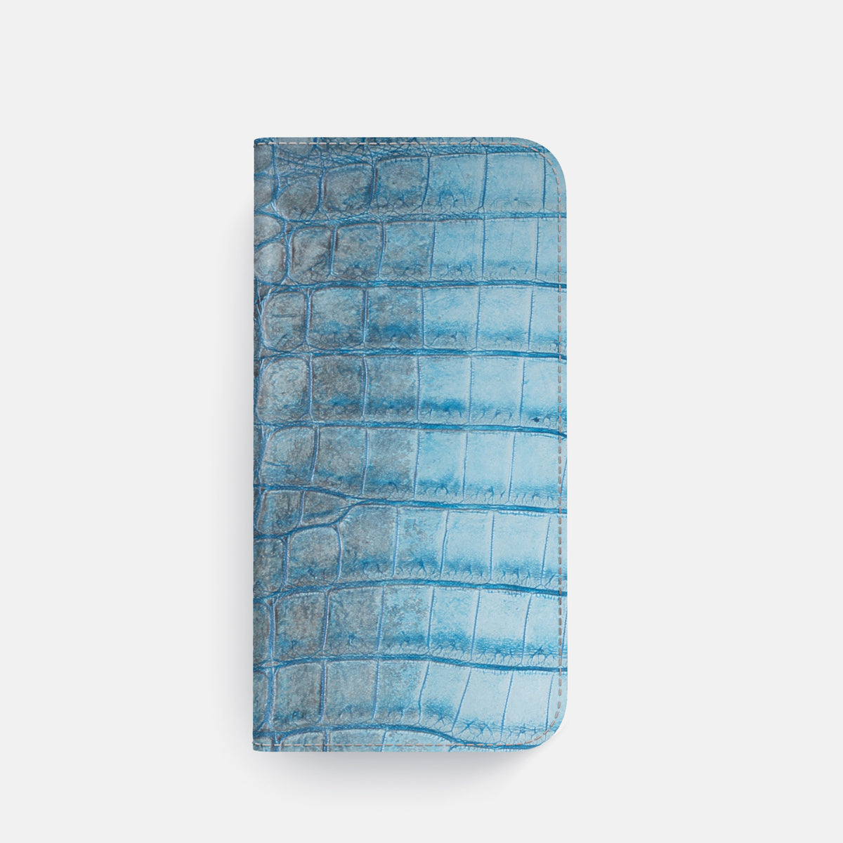 Ice-Blue iPhone 17 Pro Folio Case In Himalayan Crocodile -4 | Ice-Blue