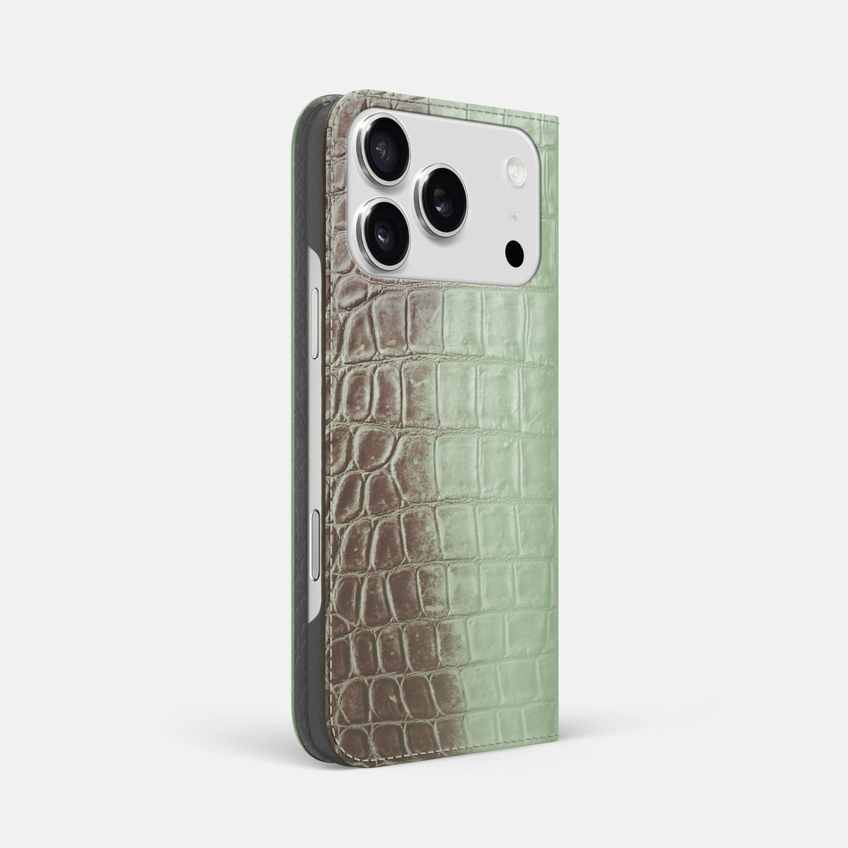 Folio Slim Case For iPhone 18 Pro Max In Himalayan Crocodile -1 | Pistachio