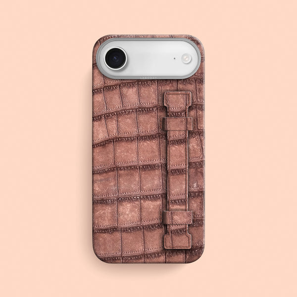 Handle Case 1/1 Nubuck-Cacao For iPhone 17 Air In Alligator
