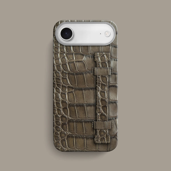 Handle Case 1/1 Kaki-Brown For iPhone 17 Air In Alligator