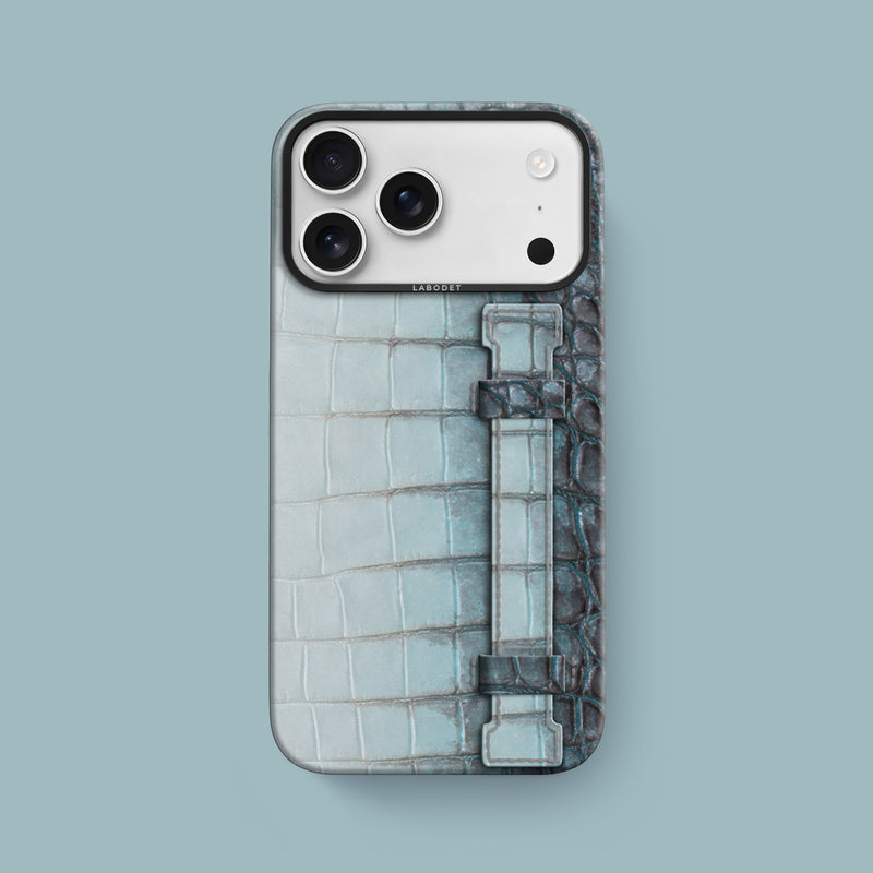 iPhone 17 Pro Max Strap Case 1/1 Lagoon Himalayan Crocodile with Black Metal -1 | Lagoon-Black