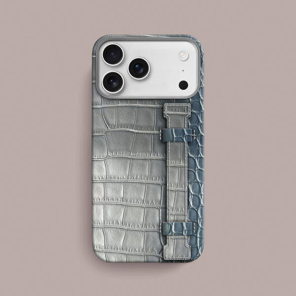Handle Case 1/1 Glossy-Ice-Blue For iPhone 17 Pro Max In Alligator