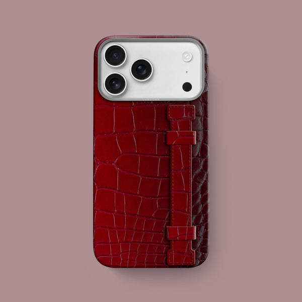 Handle Case 1/1 Velvet For iPhone 17 Pro Max In Himalayan Crocodile