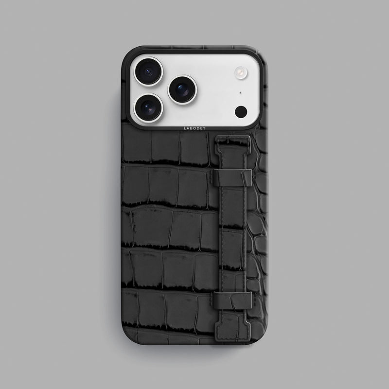 Darknight iPhone 17 Pro Max Handle Case 1/1 Alligator with Black Metal -1 | Darknight-Black