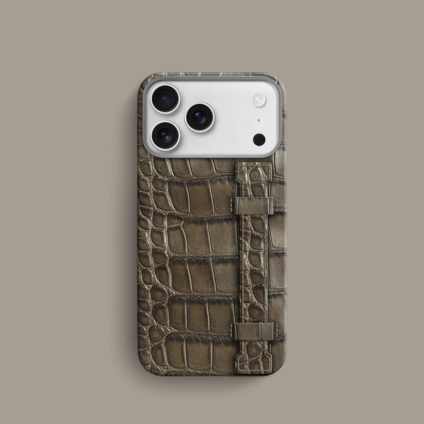 Handle Case 1/1 Kaki-Brown For iPhone 17 Pro In Alligator
