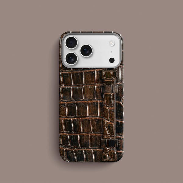 Handle Case 1/1 Expresso For iPhone 17 Pro In Alligator