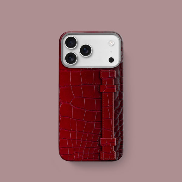 Handle Case 1/1 Velvet For iPhone 17 Pro In Himalayan Crocodile