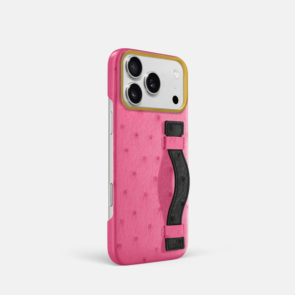 Handle Case Coloré For iPhone 17 Pro In Ostrich -2 | Pink-Gold