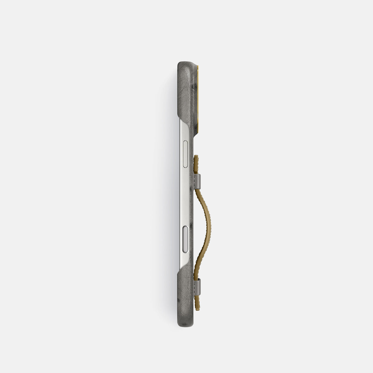 Handle Case Coloré For iPhone 18 Pro In Ostrich -3 | Grey-Gold