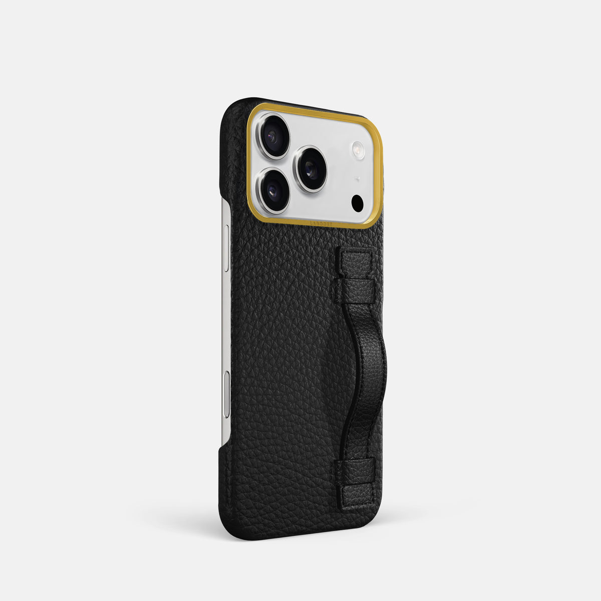 Handle Case For iPhone 17 Pro In Calf -2 | Black-Gold