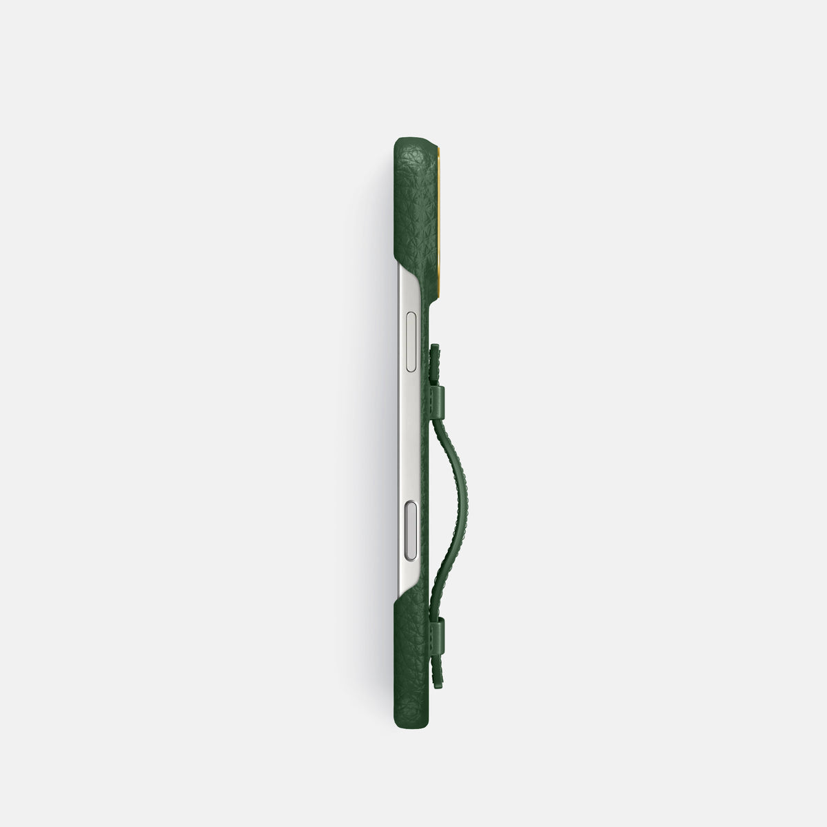 Handle Case For iPhone 17 Pro In Calf -3 | Dark-Green-Gold