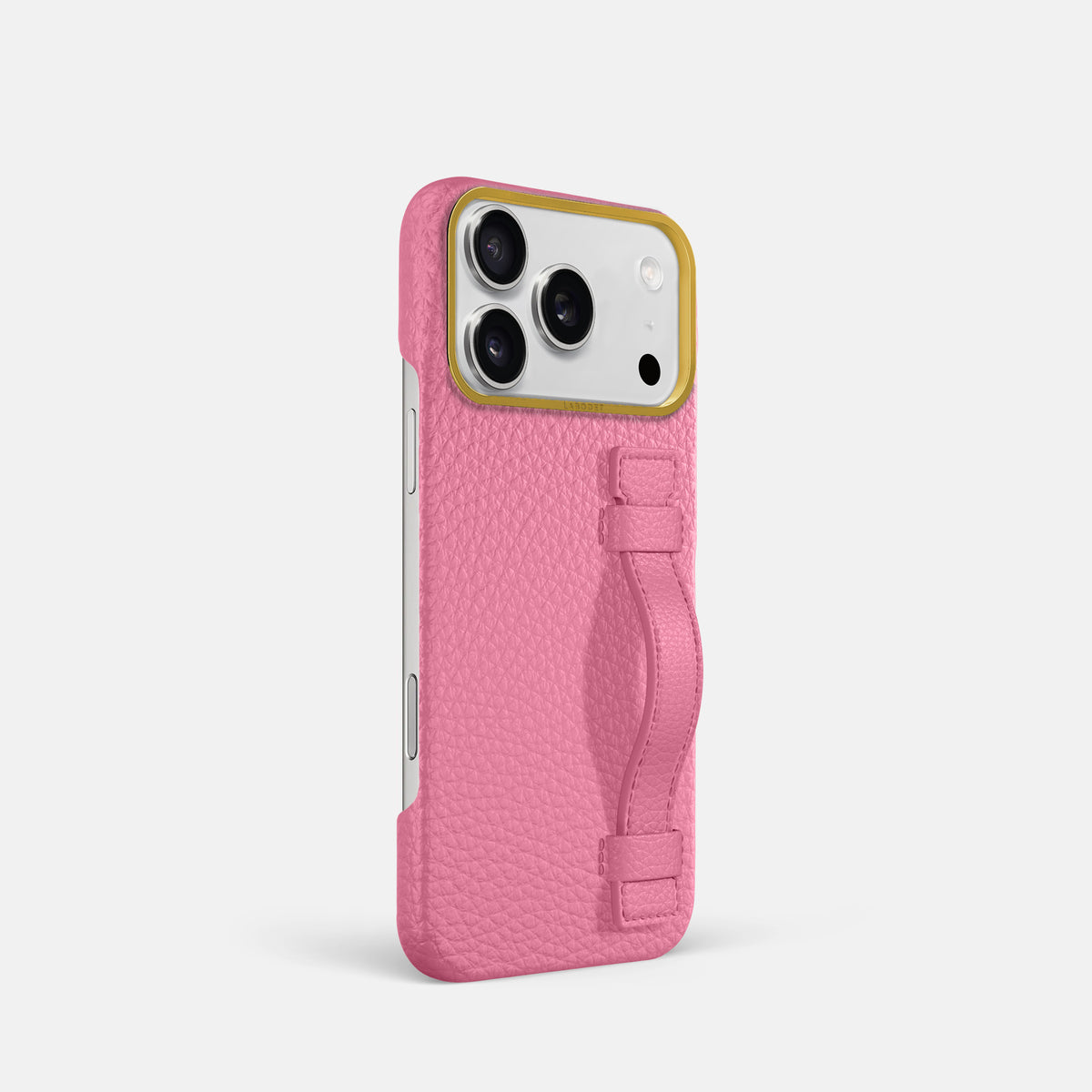 Handle Case For iPhone 17 Pro In Calf -2 | Pink-Gold