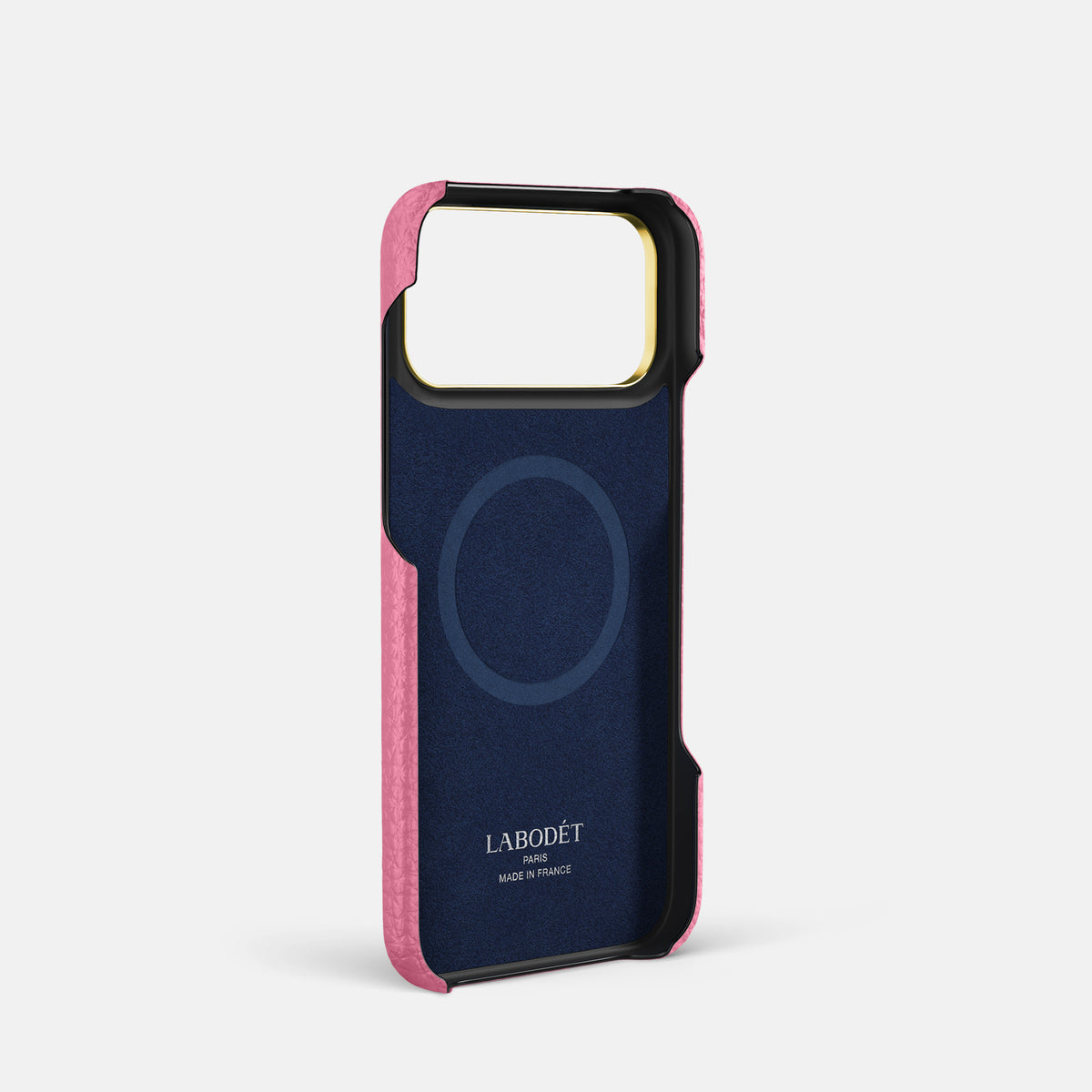 Handle Case For iPhone 17 Pro In Calf -4 | Pink-Gold