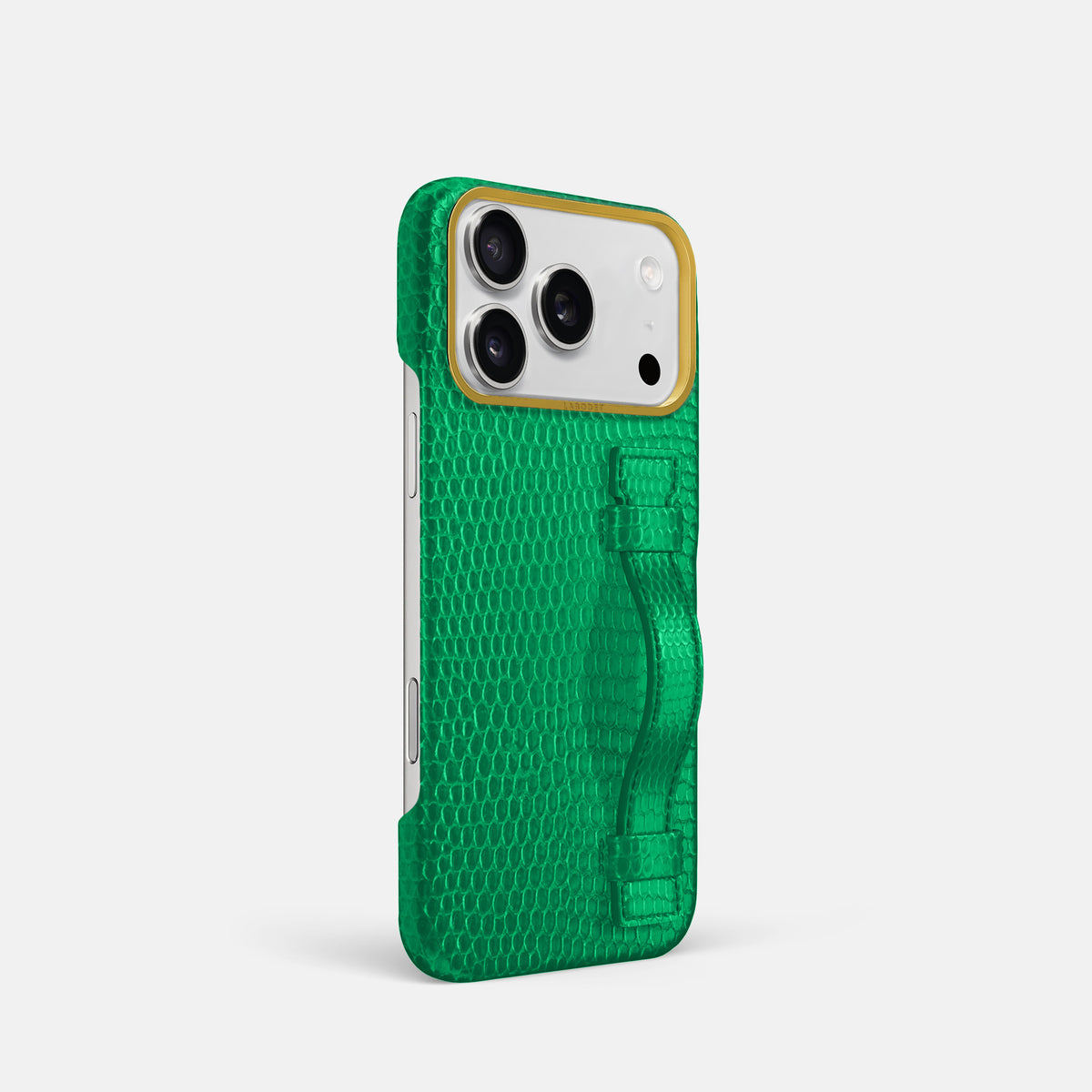 Handle Case For iPhone 17 Pro In Lizard -2 | Apple-Green-Gold