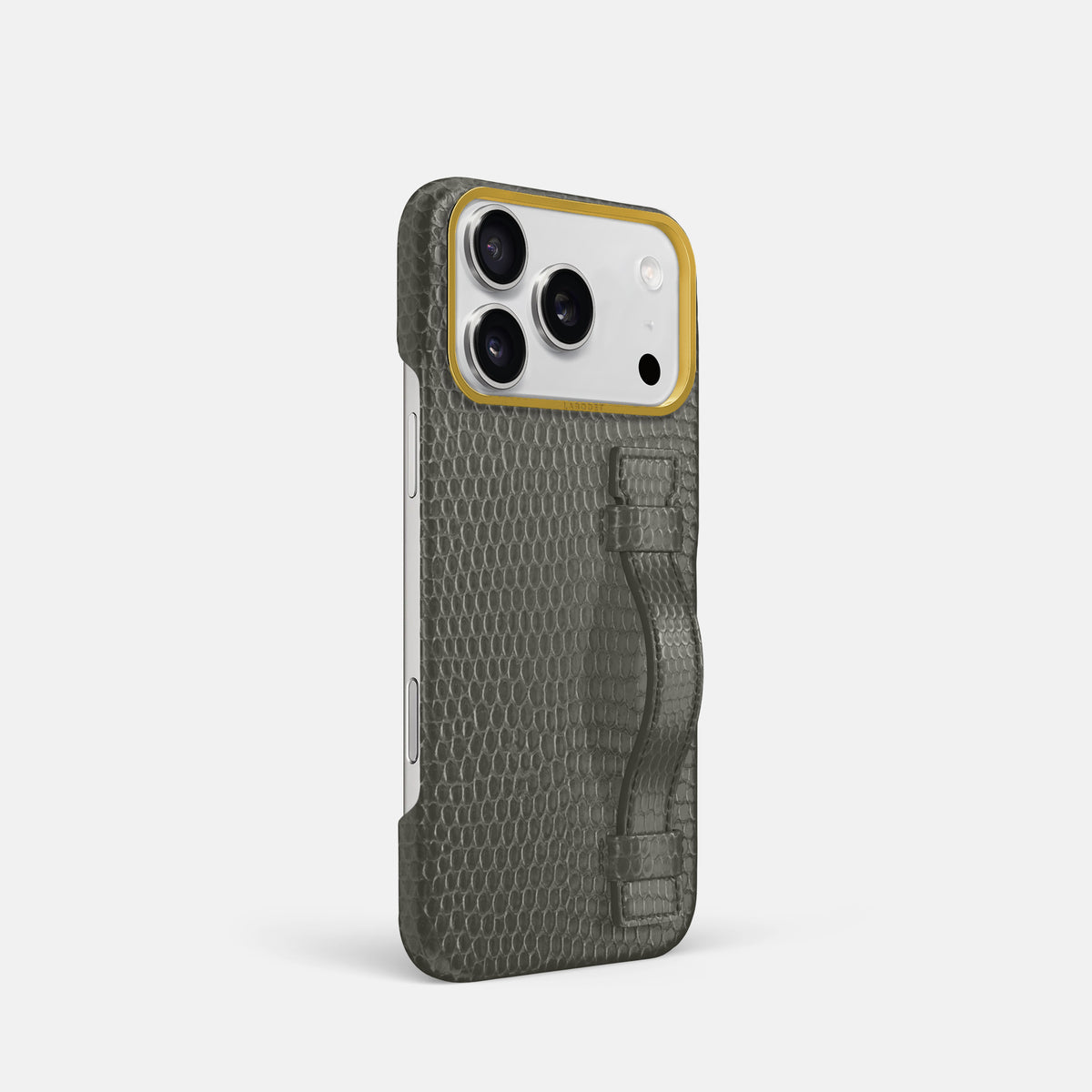 Handle Case For iPhone 17 Pro In Lizard -2 | Grey-Gold