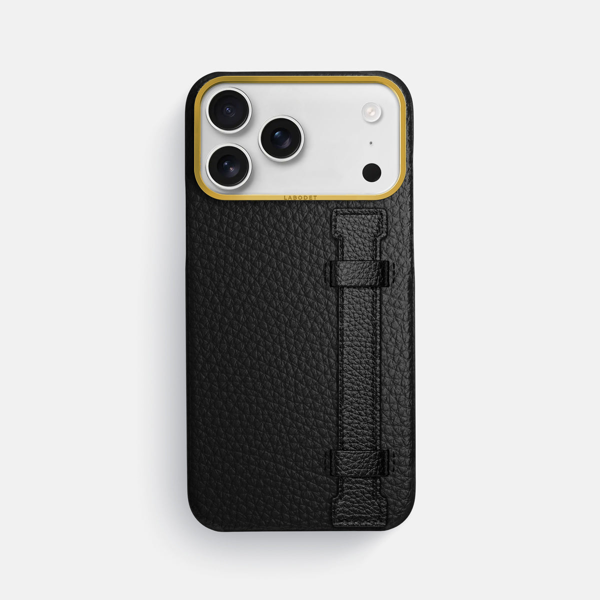 Handle Case For iPhone 17 Pro Max In Calf -1 | Black-Gold