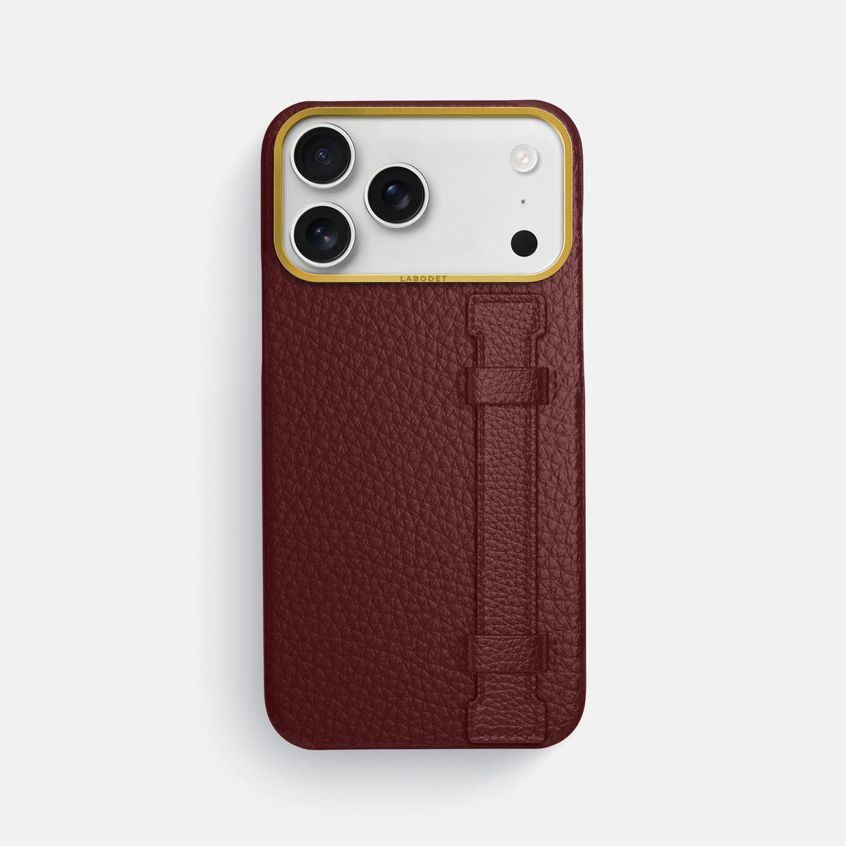 Handle Case For iPhone 17 Pro Max In Calf -1 | Bordeaux-Gold