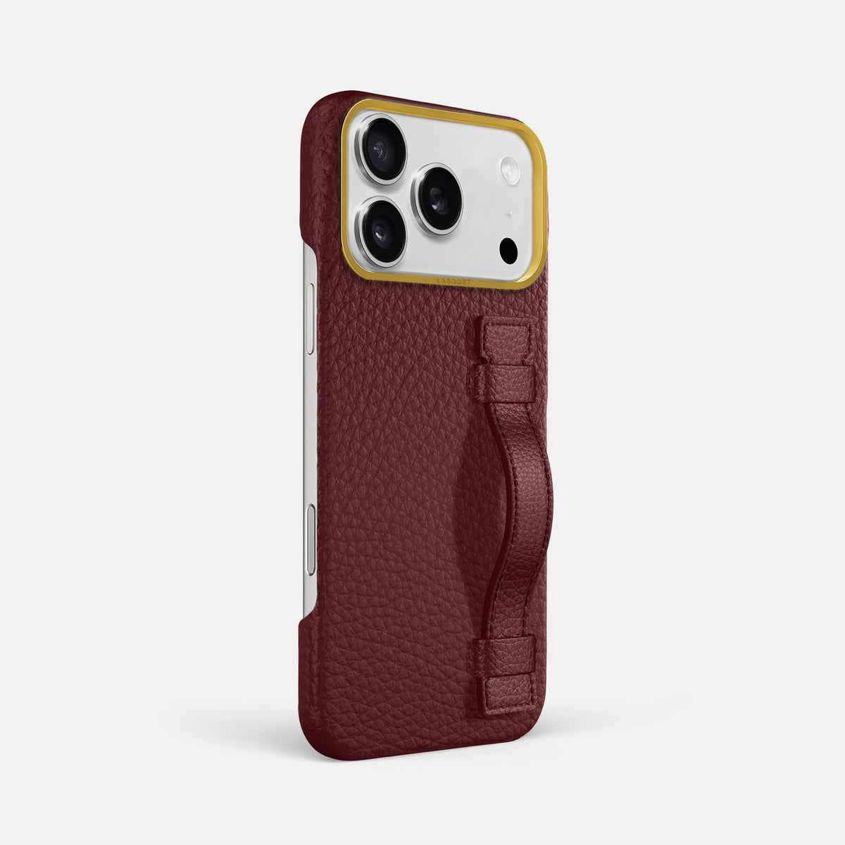 Handle Case For iPhone 17 Pro Max In Calf -2 | Bordeaux-Gold