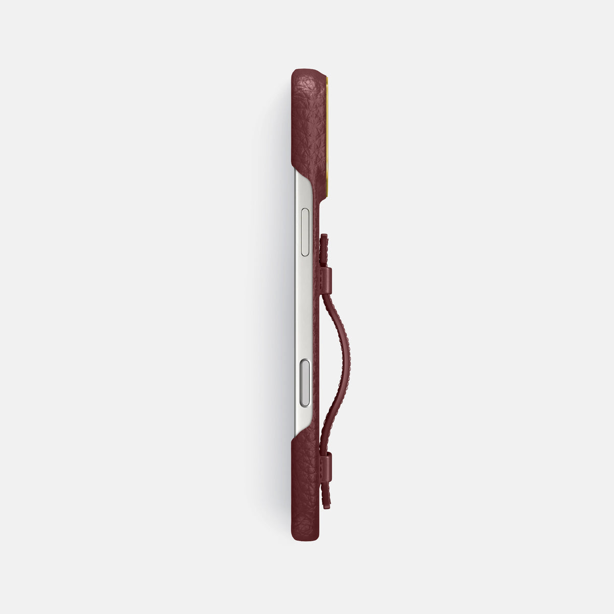 Handle Case For iPhone 17 Pro Max In Calf -3 | Bordeaux-Gold