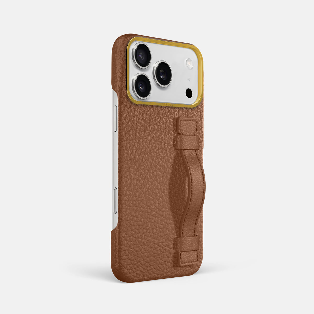 Handle Case For iPhone 17 Pro Max In Calf -2 | Caramel-Gold