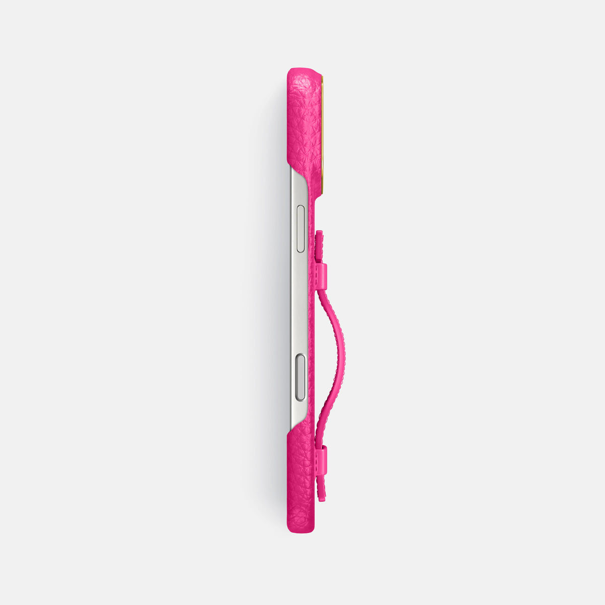 Handle Case For iPhone 17 Pro Max In Calf -3 | Magenta-Gold