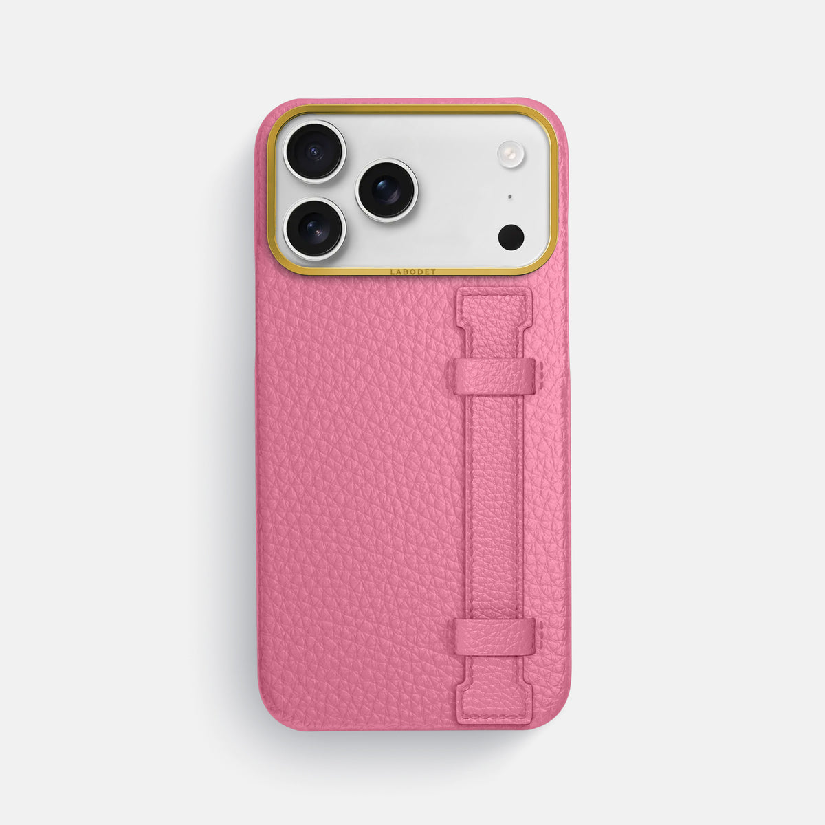 Handle Case For iPhone 17 Pro Max In Calf -1 | Pink-Gold
