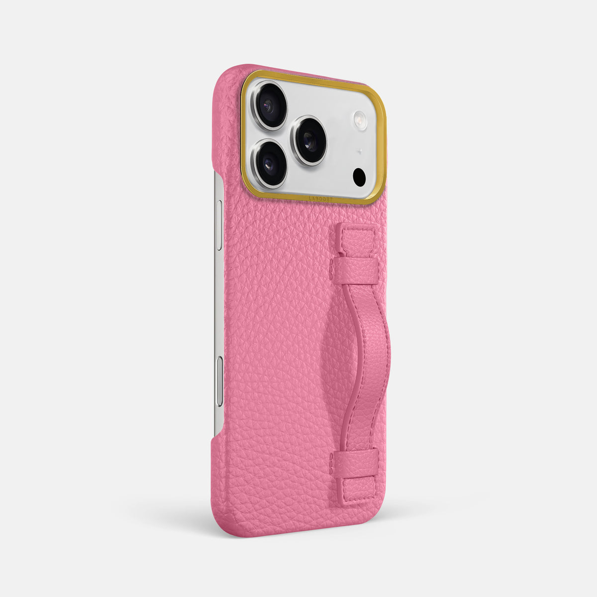 Handle Case For iPhone 17 Pro Max In Calf -2 | Pink-Gold