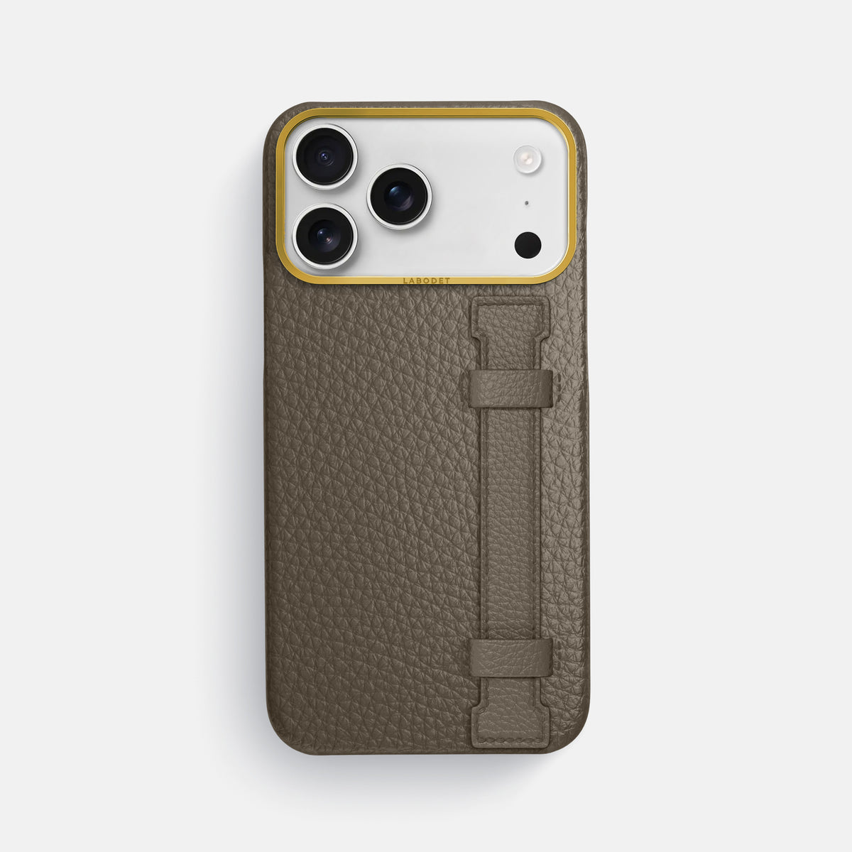 Handle Case For iPhone 17 Pro Max In Calf -1 | Taupe-Gold