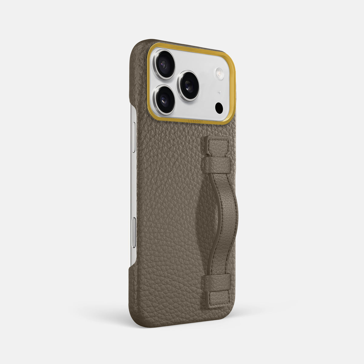 Handle Case For iPhone 17 Pro Max In Calf -2 | Taupe-Gold