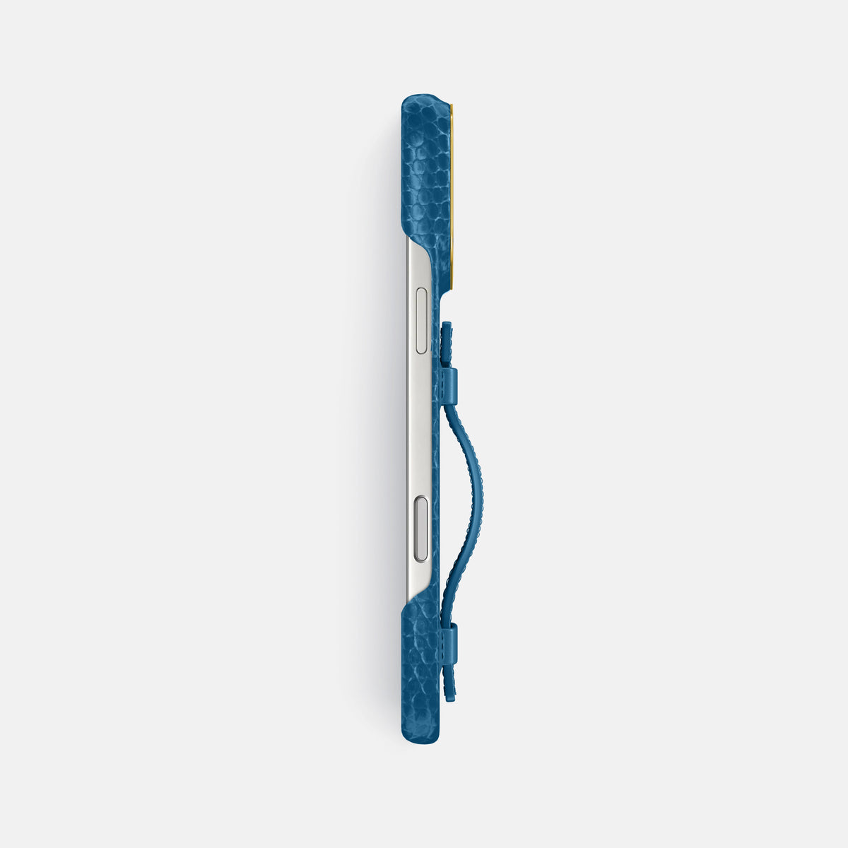 Handle Case For iPhone 17 Pro Max In Lizard -3 | Blue-Gold