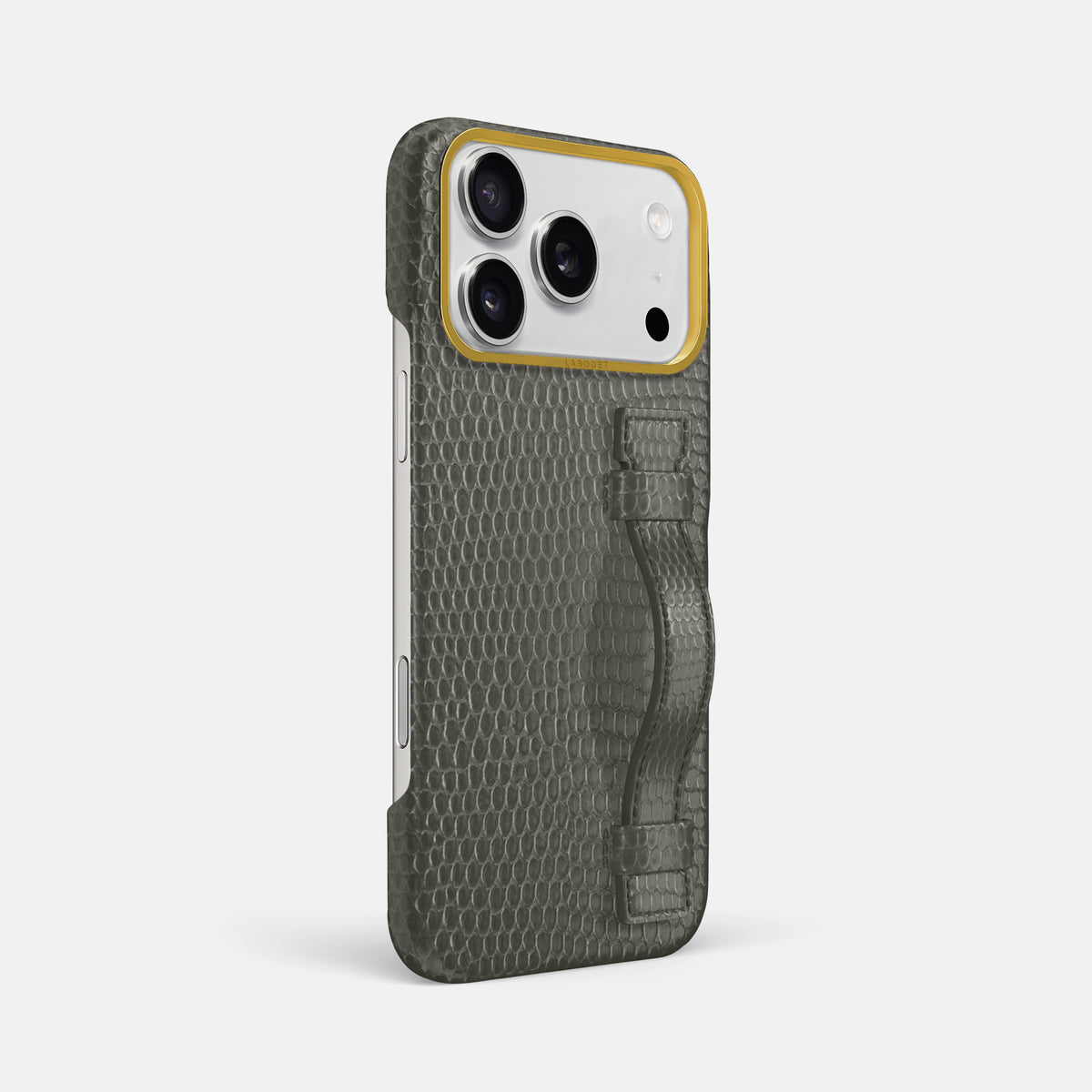 Handle Case For iPhone 17 Pro Max In Lizard -2 | Grey-Gold