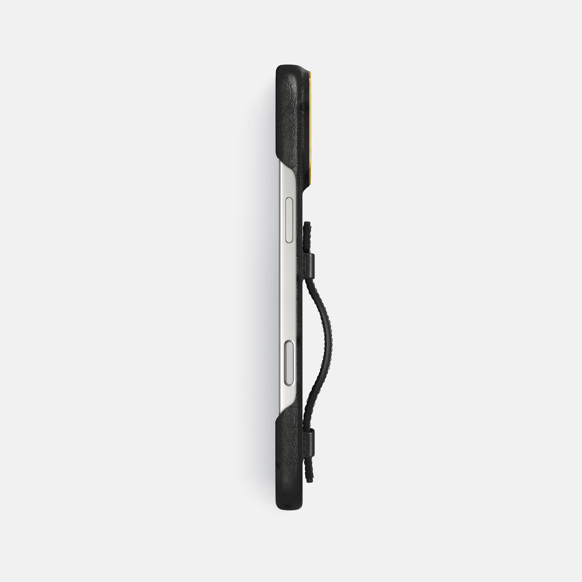 Handle Case For iPhone 17 Pro Max In Ostrich -3 | Black-Gold