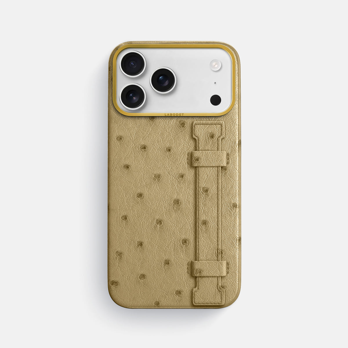 Handle Case For iPhone 17 Pro Max In Ostrich -1 | Desert-Sand-Gold