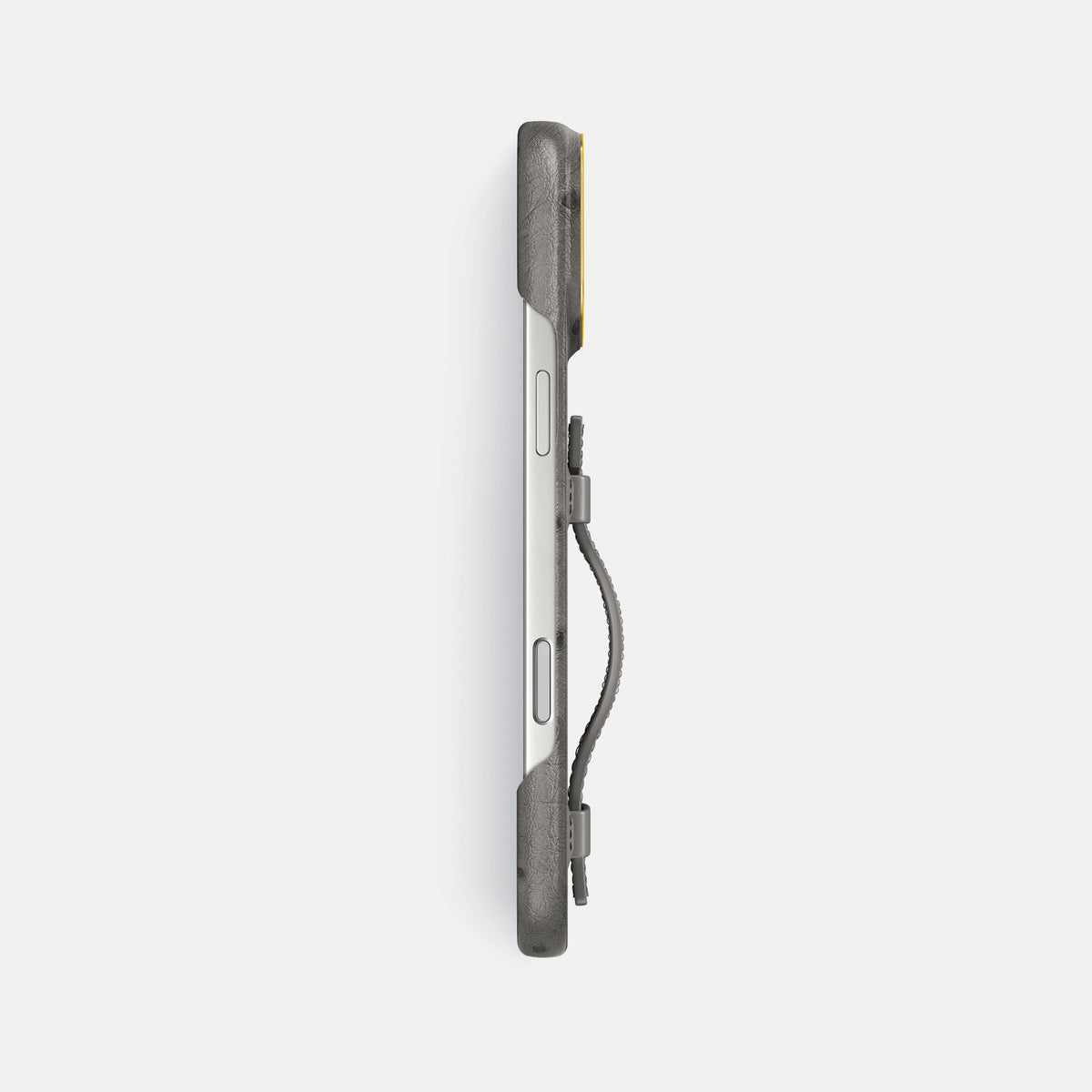 Handle Case For iPhone 17 Pro Max In Ostrich -3 | Grey-Gold