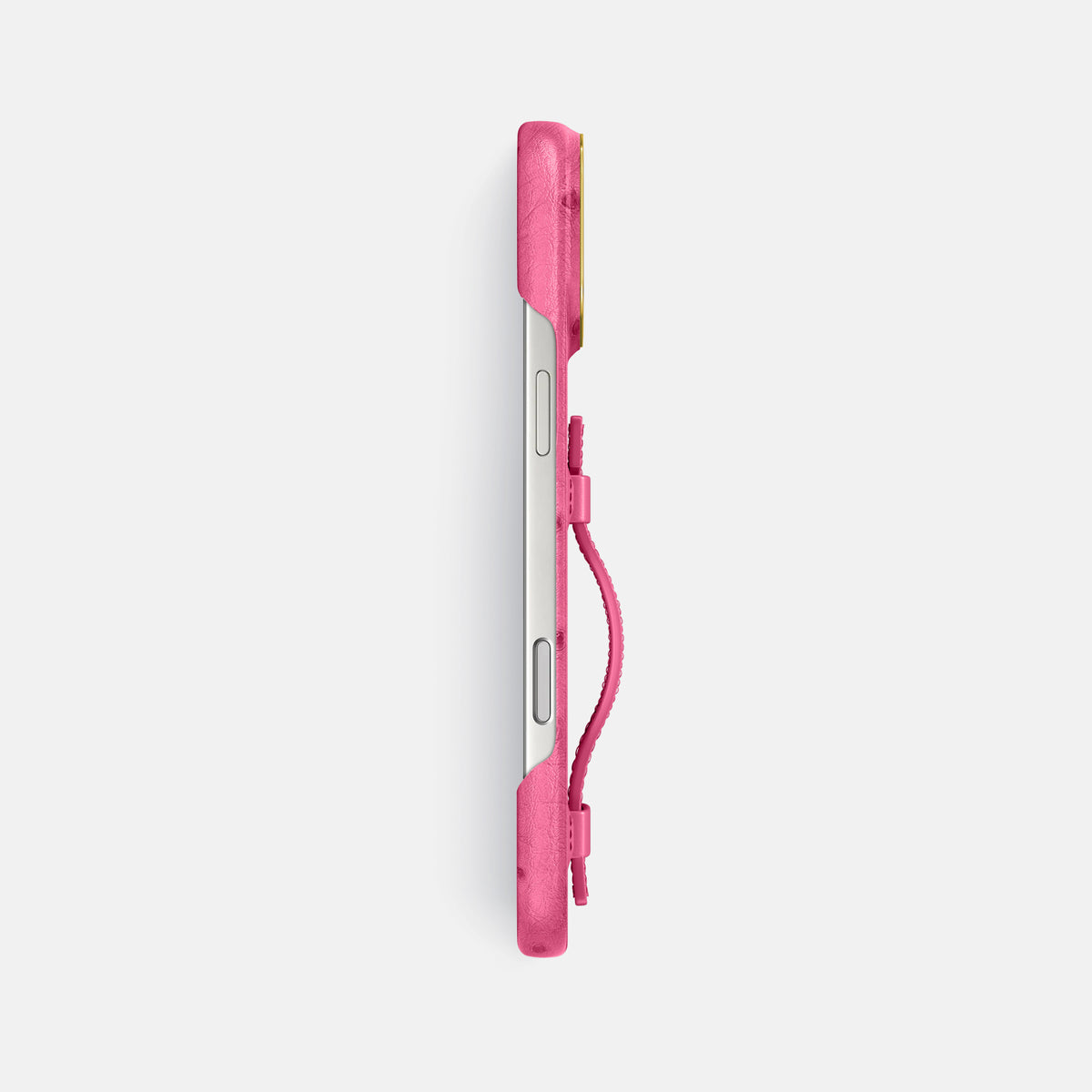 Handle Case For iPhone 17 Pro Max In Ostrich -3 | Pink-Gold
