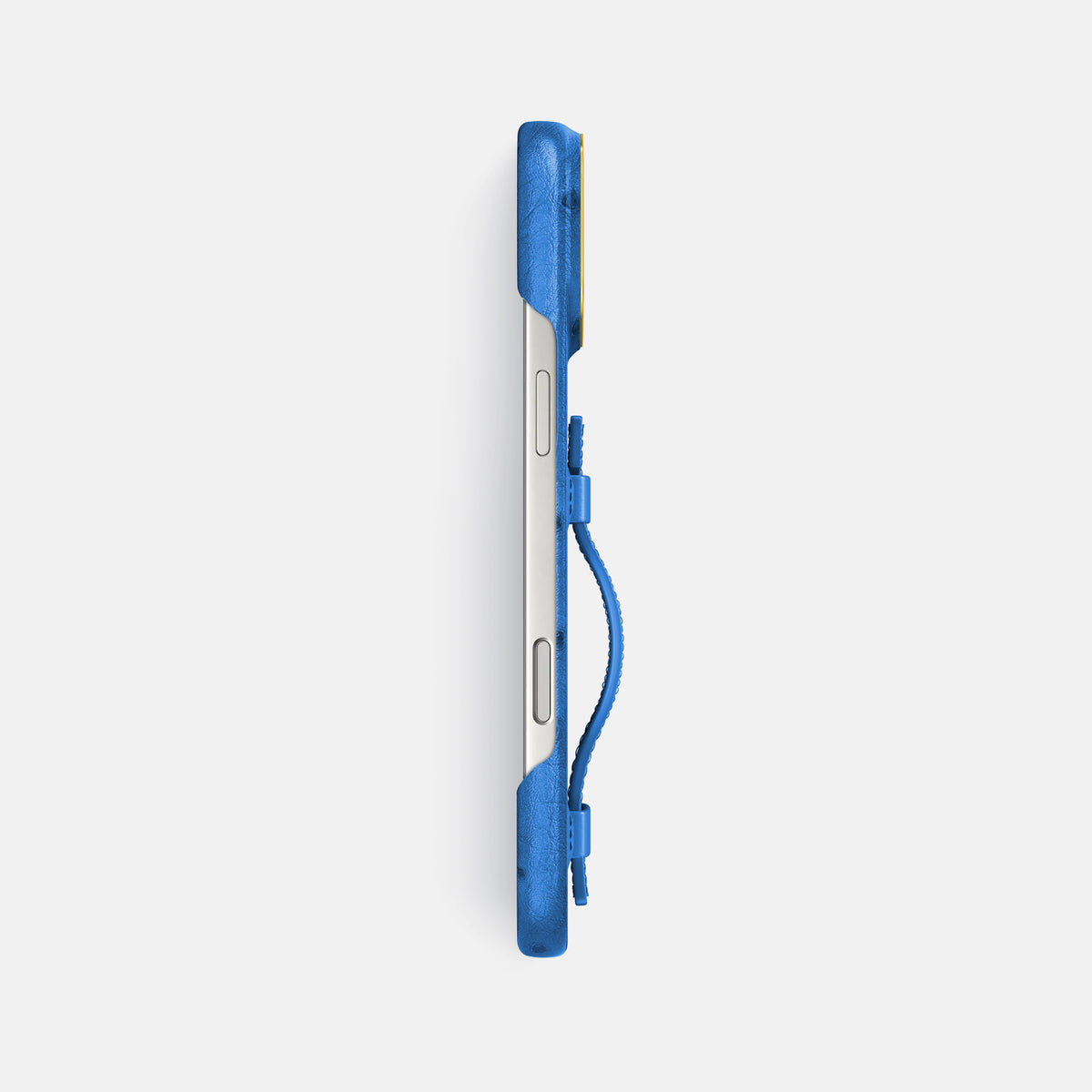 Handle Case For iPhone 17 Pro Max In Ostrich -3 | Royal-Blue-Gold