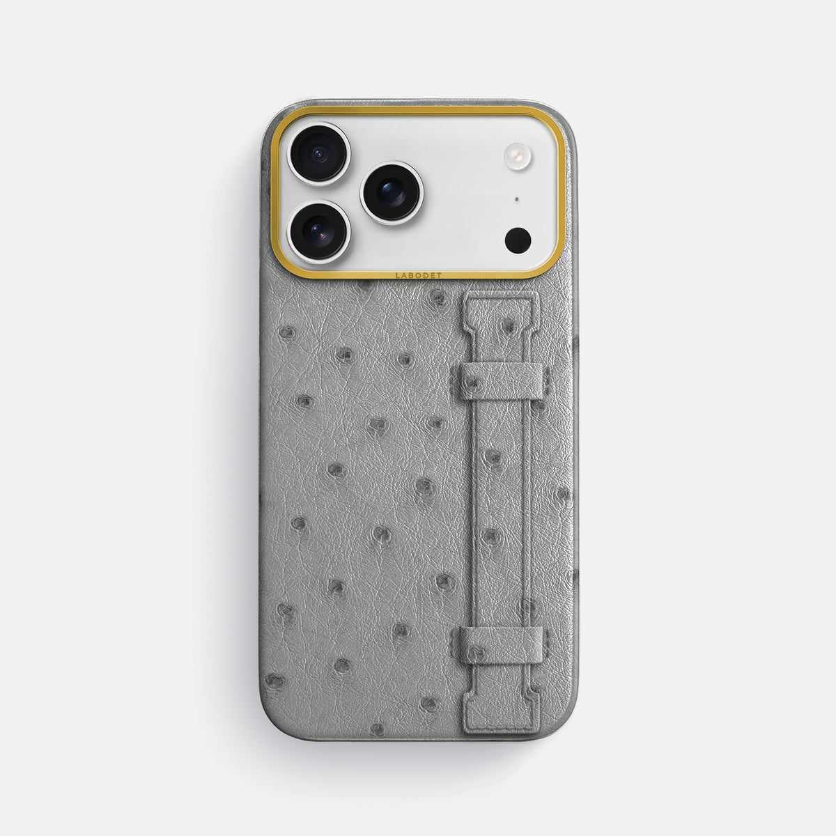 Handle Case For iPhone 17 Pro Max In Ostrich -1 | Silver-Gold