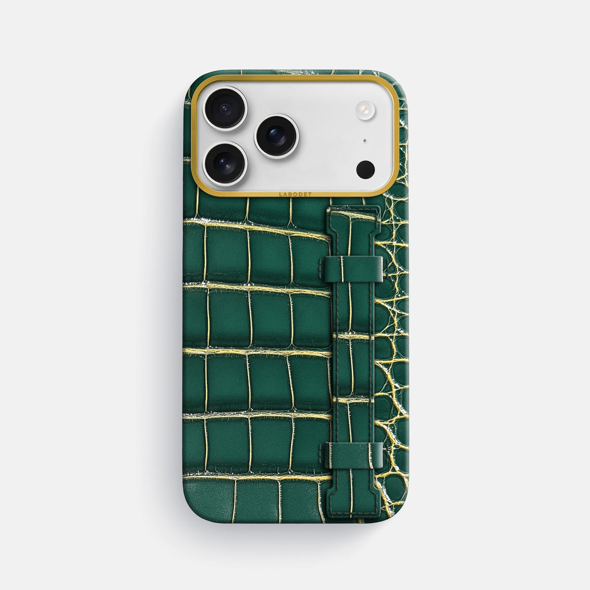 Handle Case For iPhone 17 Pro Max In Patina Alligator -1 | Cambridge-Gold